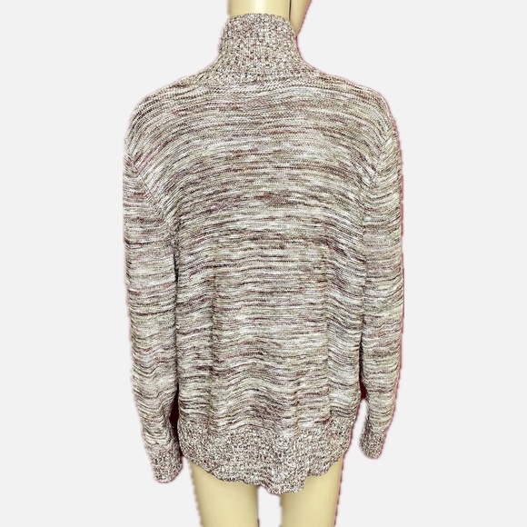 Marled V-Neck Large Button Collared Cardigan Size XL - Picture 4 of 5